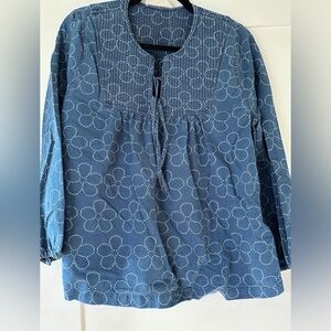 Madewell popover denim top - L